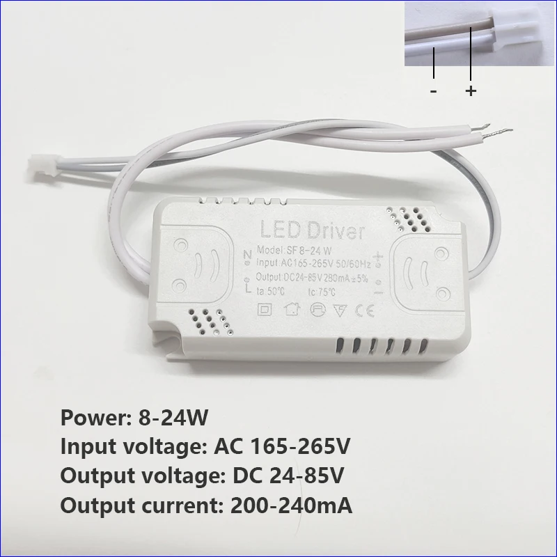 LED Driver Adapter For LED Lighting AC165-265V Non-Isolating Transformer For LED Ceiling Light Replacement 8-24W 30-50W 60-80W