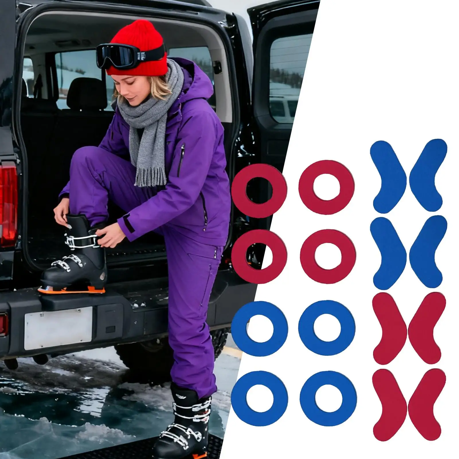 

16pcs Ski Snowboard Boot Pads Shock Absorption Heel & Ankle Padding Reduce Friction Blisters & Heel Lift Boot Fitting Aid Gear