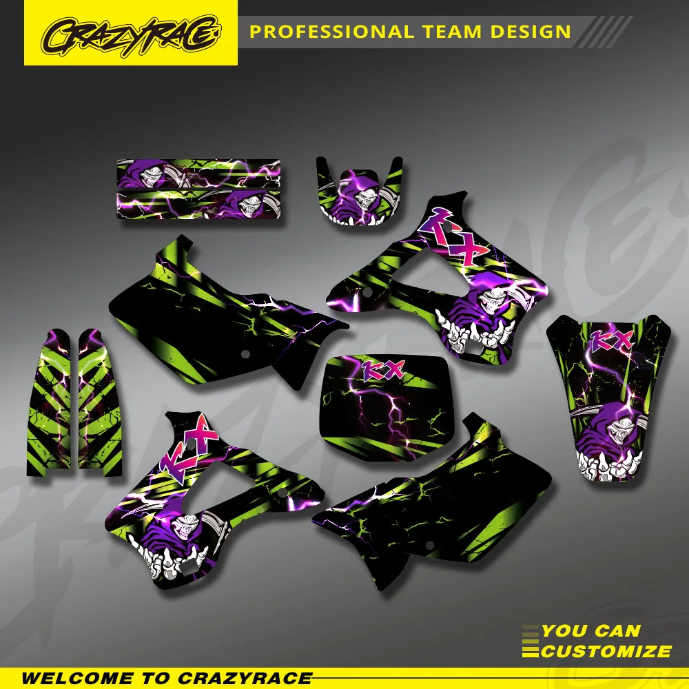 

Графические фоновые наклейки для KAWASAKI KX125 KX250 KX 125 250 1994-1999 1998, комплект защитных наклеек для мотоцикла, настройка