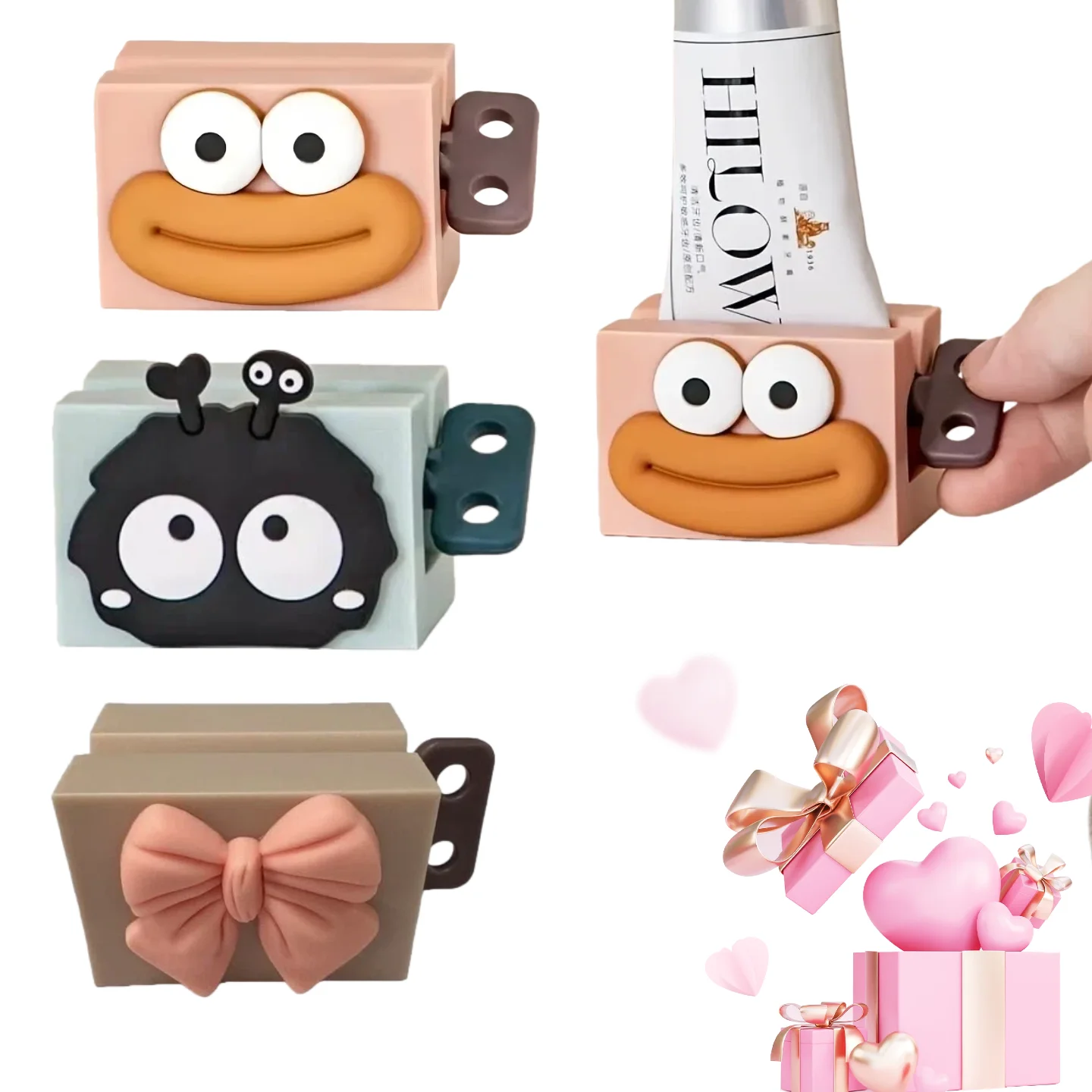 

1/2 шт. Мультяшный ручной дозатор для зубной пасты, для дома и ванной, для очищающего средства для лица, роликовый держатель-фиксатор для зубной пасты