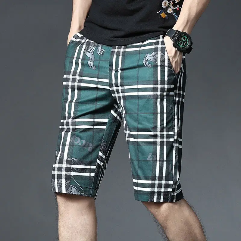 New Fashion Golf Style Men\'s Korean Style Luxury Summer Breathable Casual Horse Shorts for Men Swimming Trunks Beach Half Pants