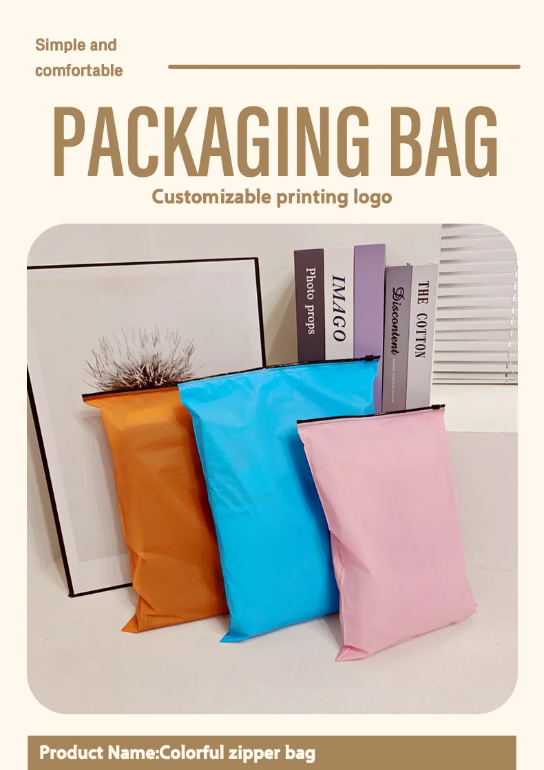 50 Stück individuell gefärbte, mattierte Aufbewahrungstaschen für Kleidung, Hemden und Kleinunternehmen, bedruckt mit Ihrem exklusiven Logo. – Detail 1
