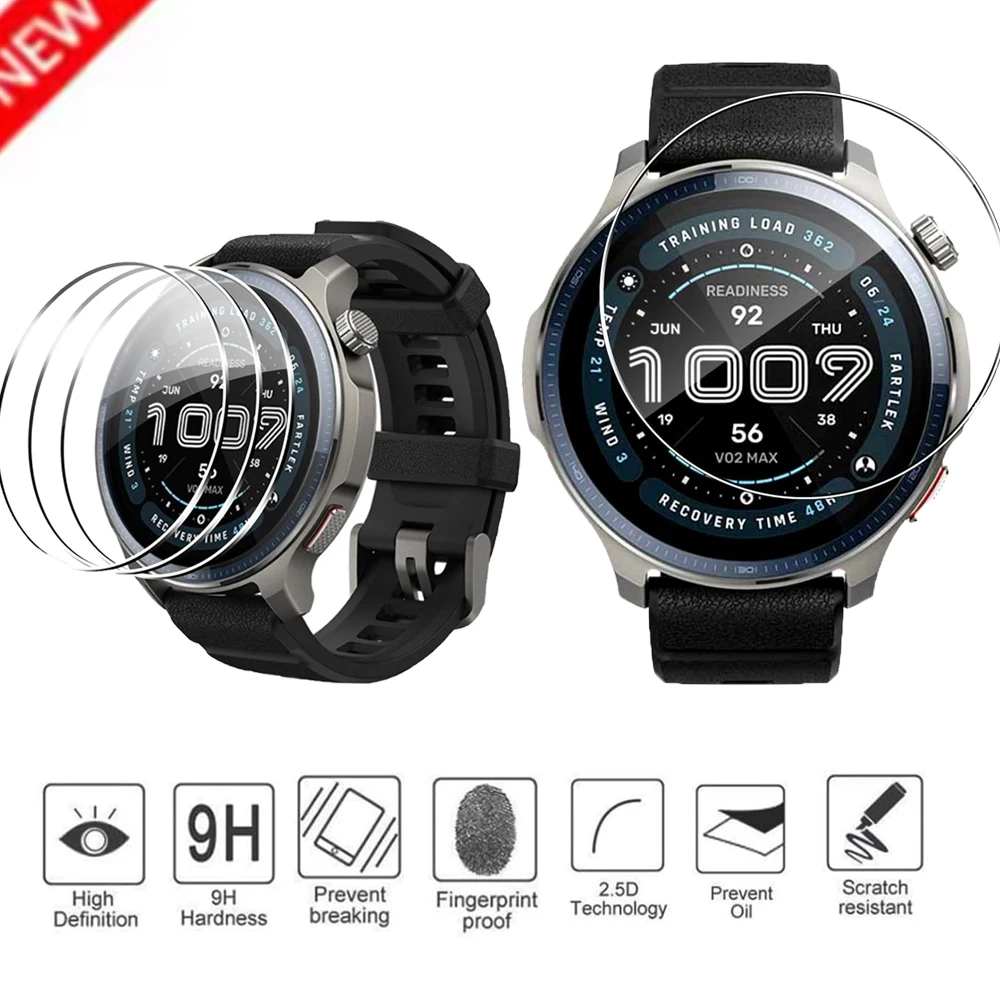 

3/6PCS Smartwatch Screen Protectors for Amazfit Balance 2 Tempered Glass Watch Films HD Hardness Protective Cover