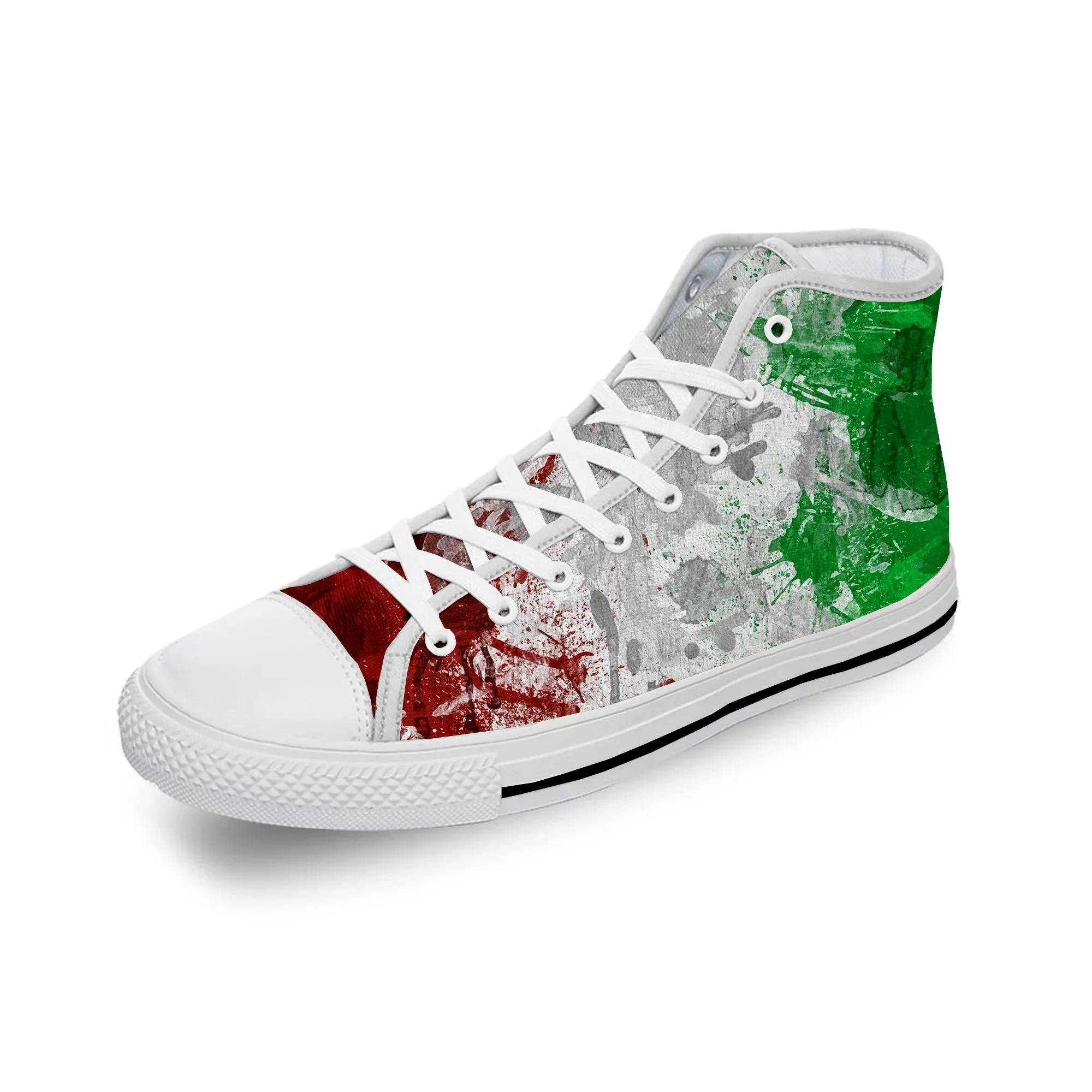 

Italy Italian Italia Flag Patriotic White Cloth 3D Print High Top Canvas Fashion Funny Shoes Men Women Breathable Sneakers