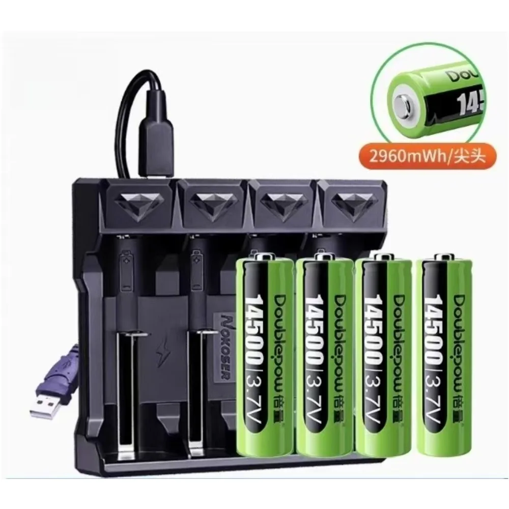 4pcs/lot Original 14500 Rechargeable Lithium Battery 3.7V 2960mWh AA Rechargeable Battery Electric Toothbrush Battery