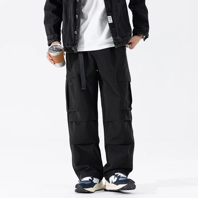 

Мужские свободные повседневные брюки-карго больших размеров Techwear, спортивные брюки-карго, брюки для бега, осень-зима, уличные водонепроницаемые спортивные брюки из мягкой оболочки