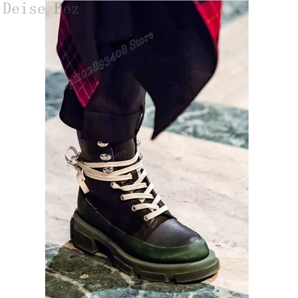 Oxford-Bottes Mixtes en Daim à Lacets et Rivets Ronds pour Homme, Chaussures d'Hiver Plates, Rinçage Croisé, Collection 2023