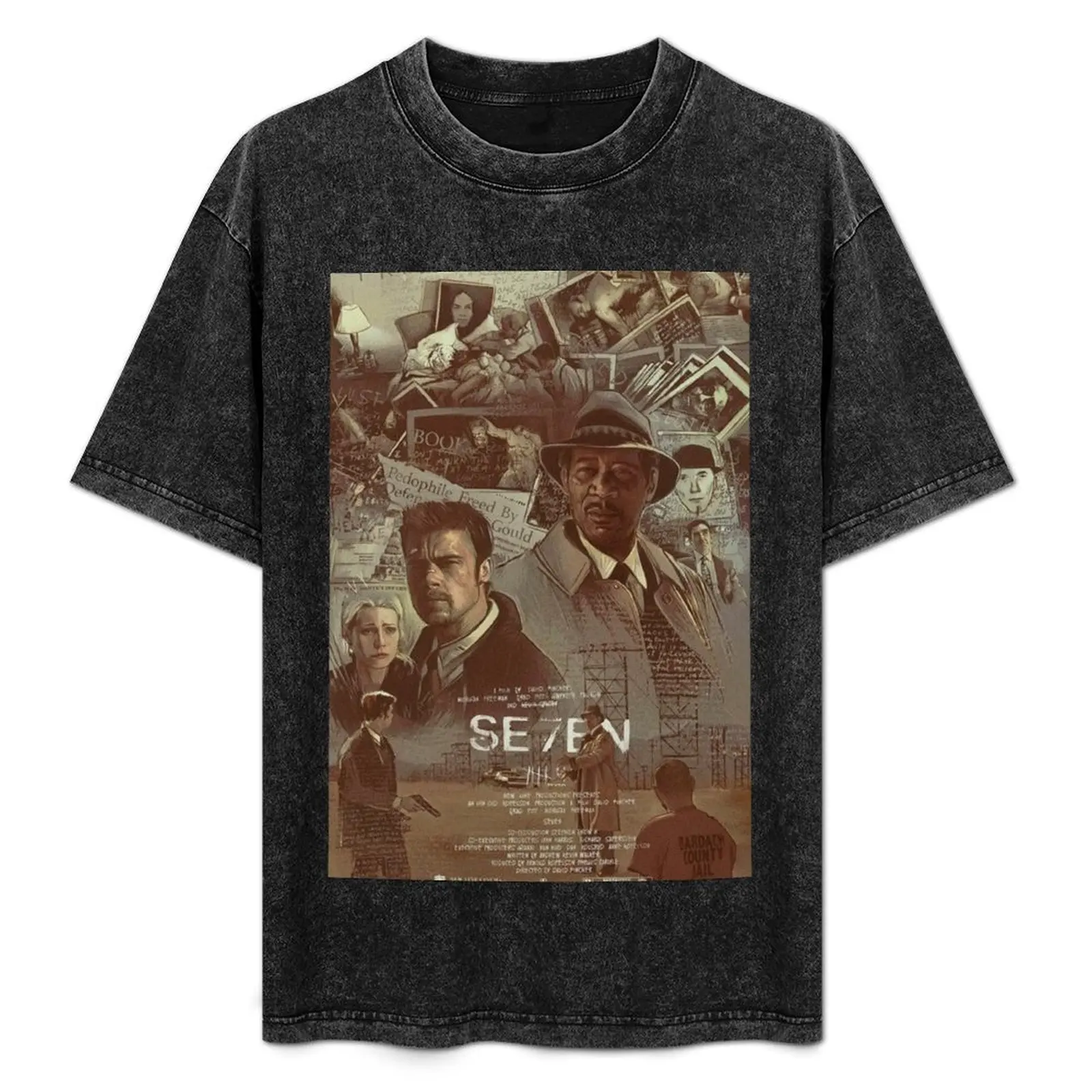 

Se7en by David Fincher Movie Poster T-Shirt g man t shirts for men funny t shirts man T-Shirt