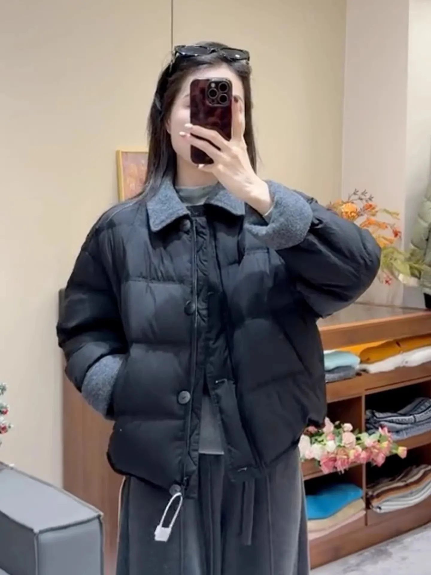 

Женская зимняя куртка с коротким воротником, цветными блоками, из хлопка, новая, свободного кроя, теплая, стильная, в корейском стиле, с длинными рукавами, на одной пуговице