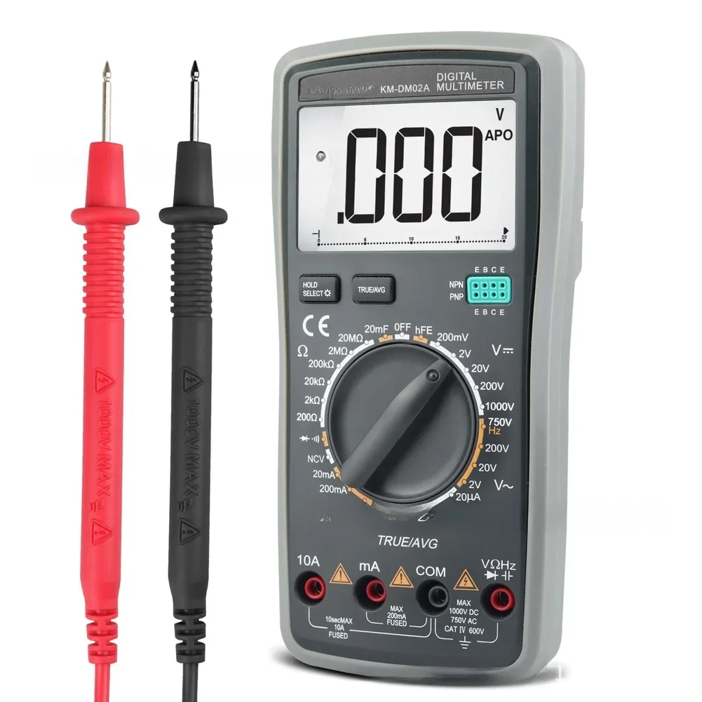 

KM-DM02A Digital Multimeter Burn-Proof Automatic Range For AC/DC Current AC/DC Voltage Resistance Measures Electrical Repair