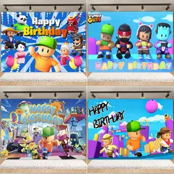 Stumble Guys Theme Birthday Party Cartoon Decoration Banner Background Boy Girl Gift Party Supplies Baby Shower Photography Prop