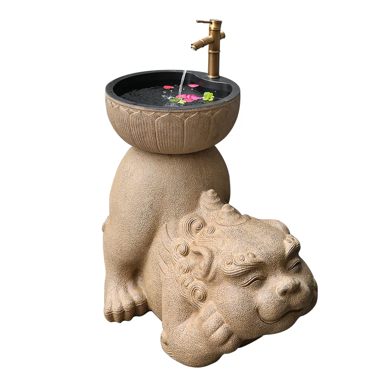 

Decorative courtyard outdoor wash basin household balcony column integrated wash basin basin outdoor pool garden villa