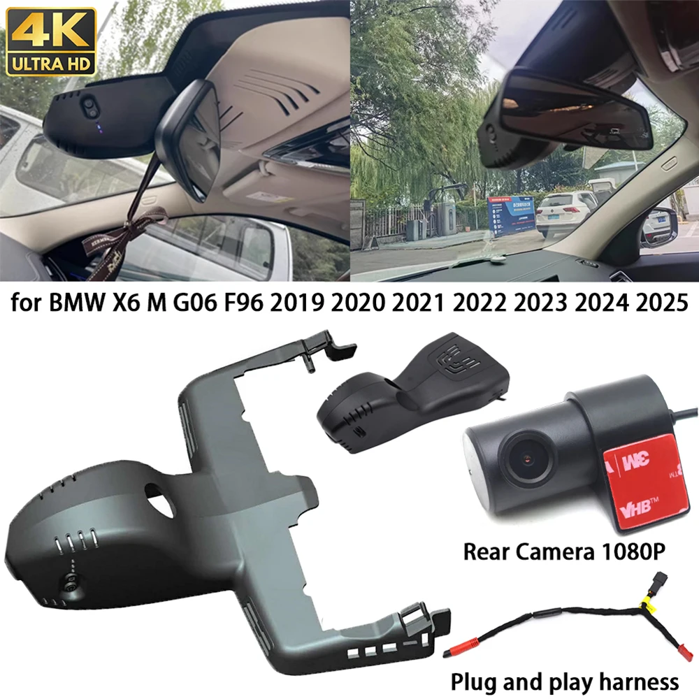 

for BMW X6 M G06 F96 2020 2021 2022 2023 2024 2025 4K Dash Cam Front Rear Camera DVR Plug and Play Video Recorder 24h Record