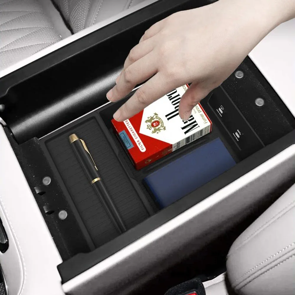 For ZEEKR 8X 2026 Original Car Color Armrest Box Silicone Storage Box Automotive Modification Supplies Double Layer Storage