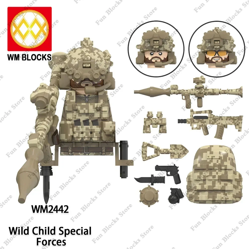 Hot Military Building Blocks Ghost Special Forces Soldiers Action Figures Bandits Accessories Gun Weapons Mini Dolls Bricks Toys