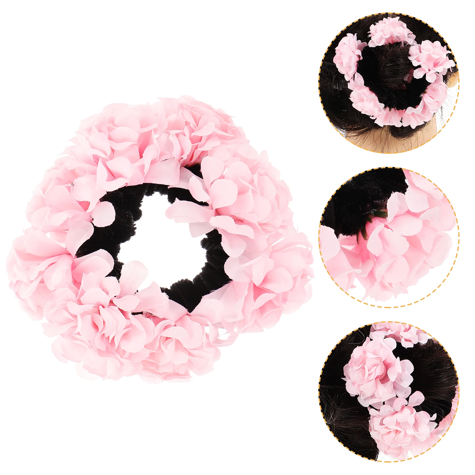 

1pc Stretch Ring For Women Girls Wedding Party Holiday Gift Pink Elastic Ponytail Holders Style Girls Hair Tie Holders