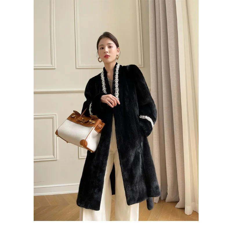 Women's Autumn Winter Jacket Top Coat Coat Trench Coat Belt Warm Slim Elegant Outfit Design Luxury Brand Simple Large Premium