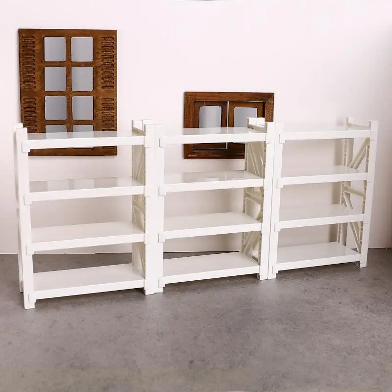 1 Stück Puppenhaus 4 Schichten Simulation Lager Lagerregale Modell Mini Regale Puppenhaus Möbel Dekoration Spielzeug Zubehör