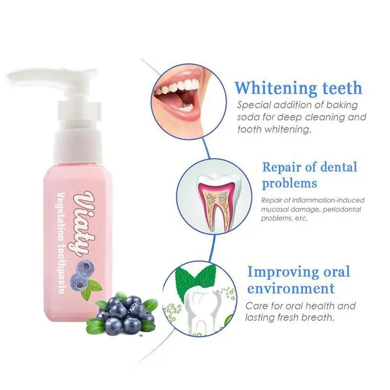 Sdotter New Viaty Vegetation Toothpaste Stain Smoke Removal Reduce Tooth Dirt Whitening Toothpaste Fight Bleeding Gums Toothpast