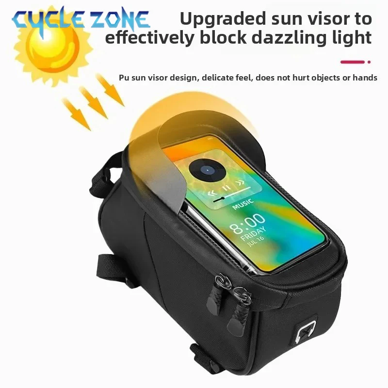 Touch Screen Bicycle Bags Bike Cell Phone Holder Mount Bag Light Barrier Waterproof MTB Bicycle Front Frame Bag Hard Shell Case