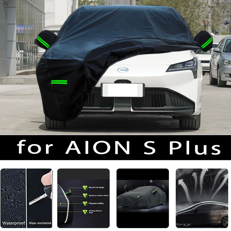 

For AION S PIus Car Covers Outdoor Waterproof Sun Rain Snow Protection UV Auto Cover 190T Car Protective Full Covers