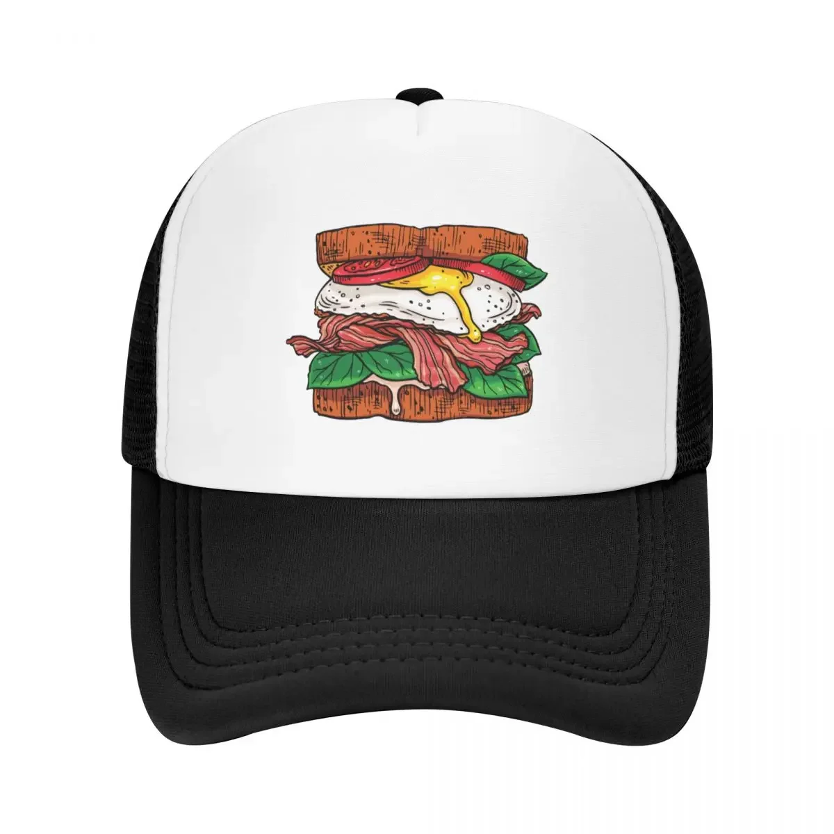 Poached Egg, Bacon and Cheese Sandwich Baseball Cap Big Size Hat hard hat Women's Men's