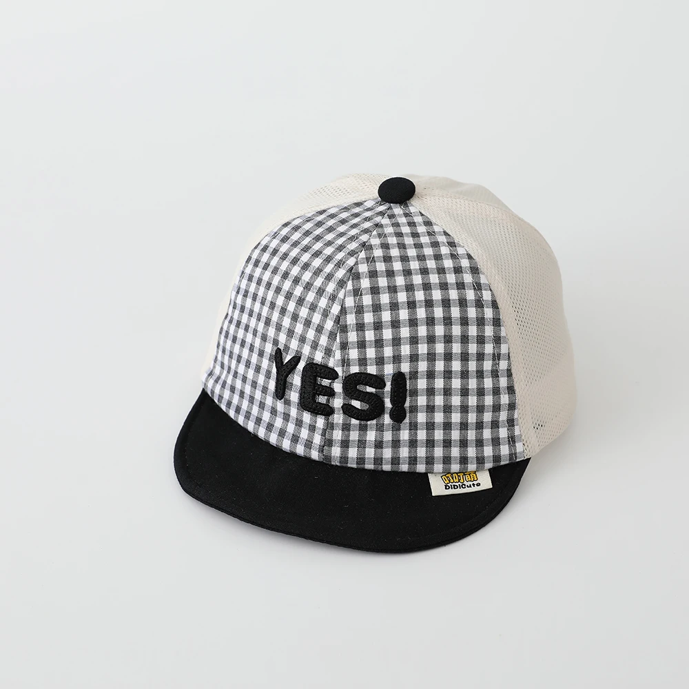 

Infant baby "Yes!" Letter patterned fabric baseball cap, with soft brim and breathable comfort, suitable for children aged 3to6