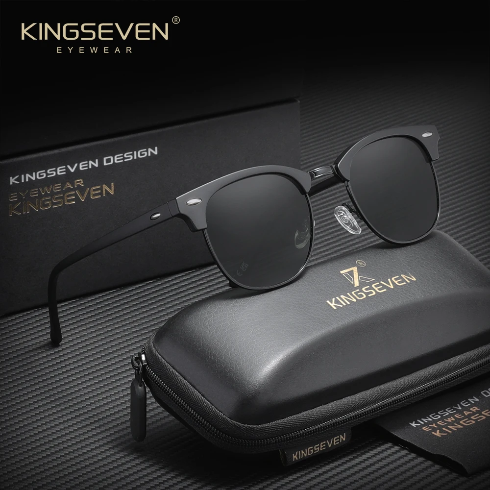 KINGSEVEN Luxe Causale Groot Frame Zonnebril Vrouwen Zonnebrandcrème Mode Gepolariseerde UV400 Bril Outdoor Rijden Legering Brillen