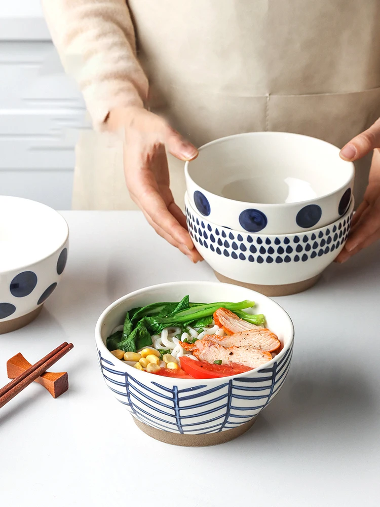 

Japanese Style Noodle Bowl Creative Personality Large Size Eating Noodles Bowl Nordic Ceramic Bowl Soup Bowl Ramen Bowl