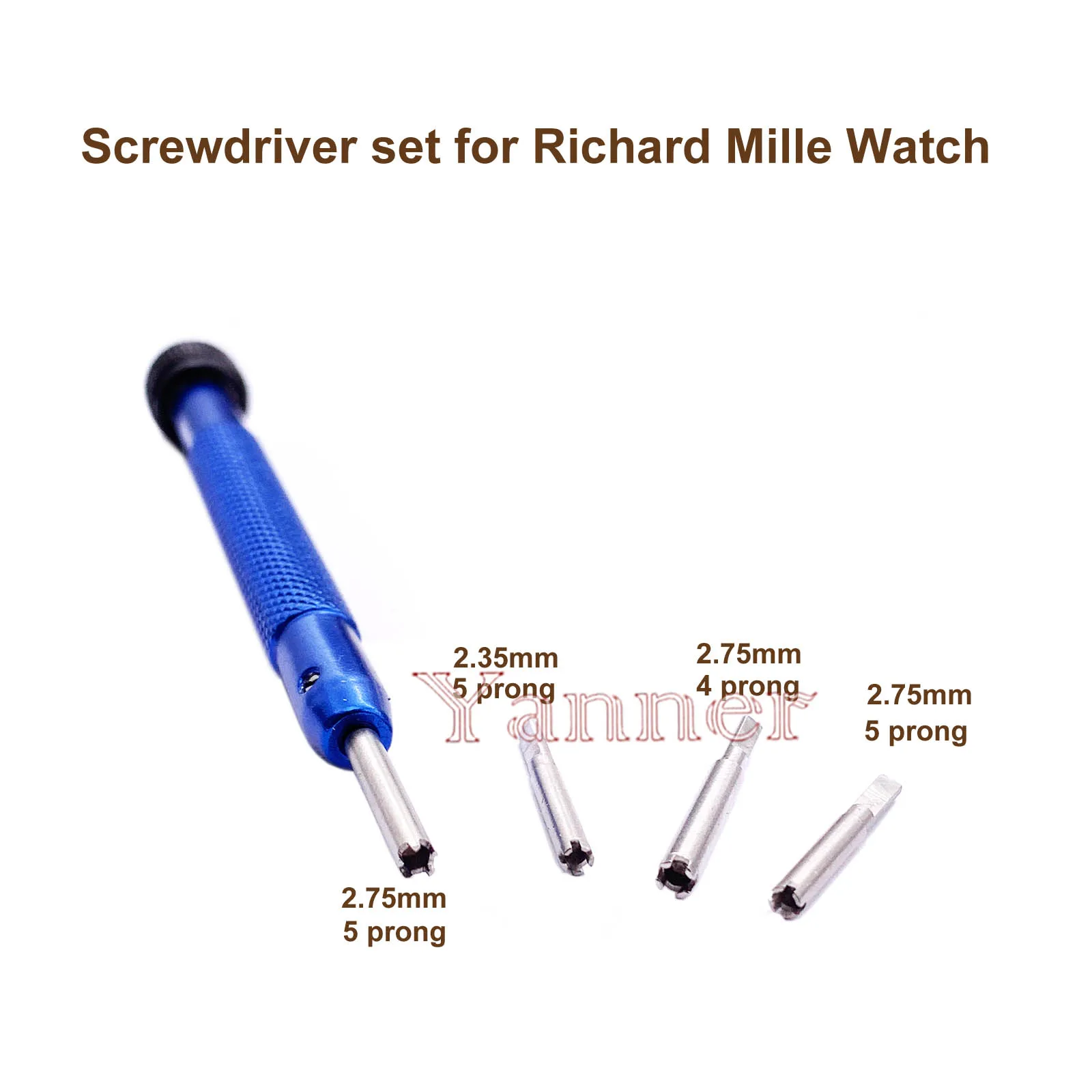 Set of 5 Richard Mille Watch Screwdrivers Set Watch Repair Tool Opener Screwdriver For RM Stainless Steel Screwdrivers With Diff