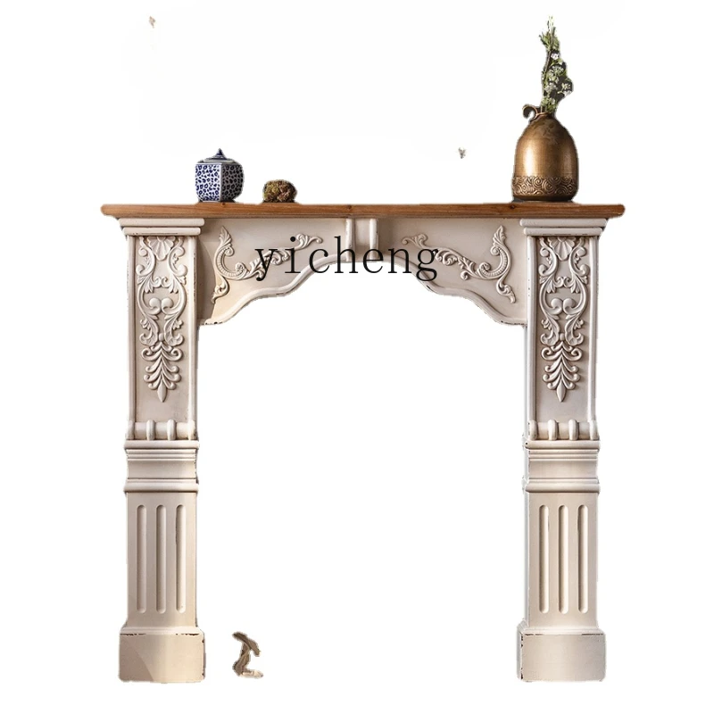 Zk Simulation Fireplace Curio Cabinet Villa B & B Distressed Entrance Rack Photographic Ornaments Props