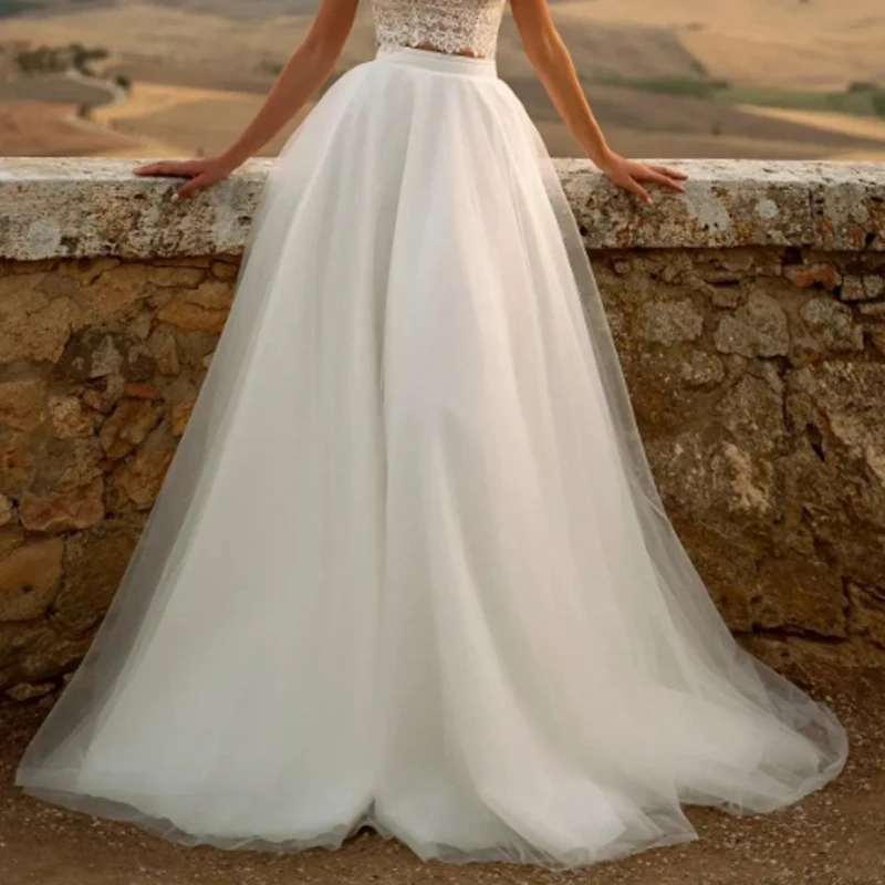 

Modern Tulle Detachable Long Skirt Wedding Removable Overskirt For Dresses Formal Party skirt Train Customized 2025