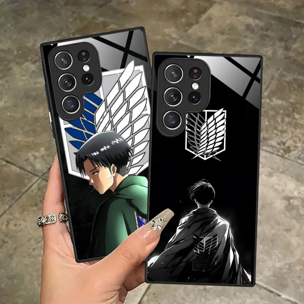 AOT Levi Ackerman Phone Case for Samsung Galaxy S26 S25 S24 S23 S22 S21 S20 Note20 Plus FE Ultra Glass Protective Cover