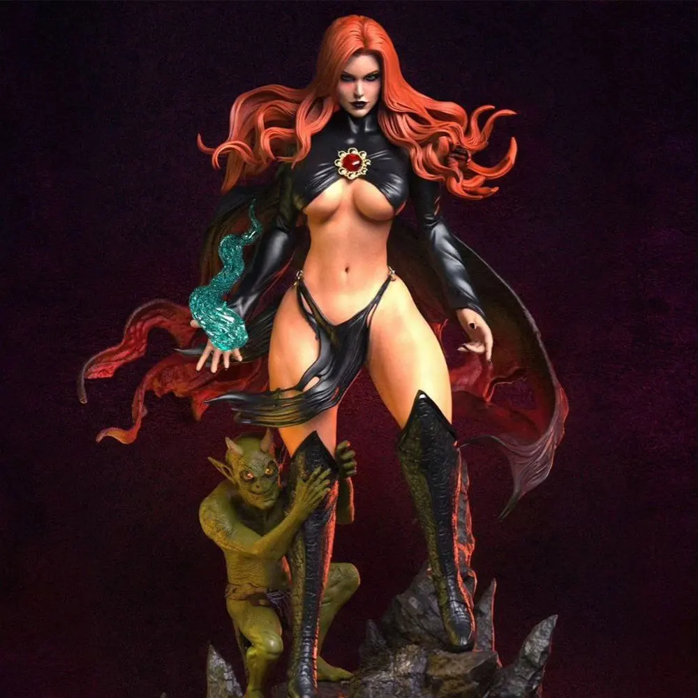 1/24 Miniature Resin Statue 75mm Handmade Model Kit, 3D Printed, Unpainted Resin Model That Requires Hand Painting, Suitable for Role-Playing Games and Collectibles, Miniature Female Character Decoration - Detailed Poses and Sculptures