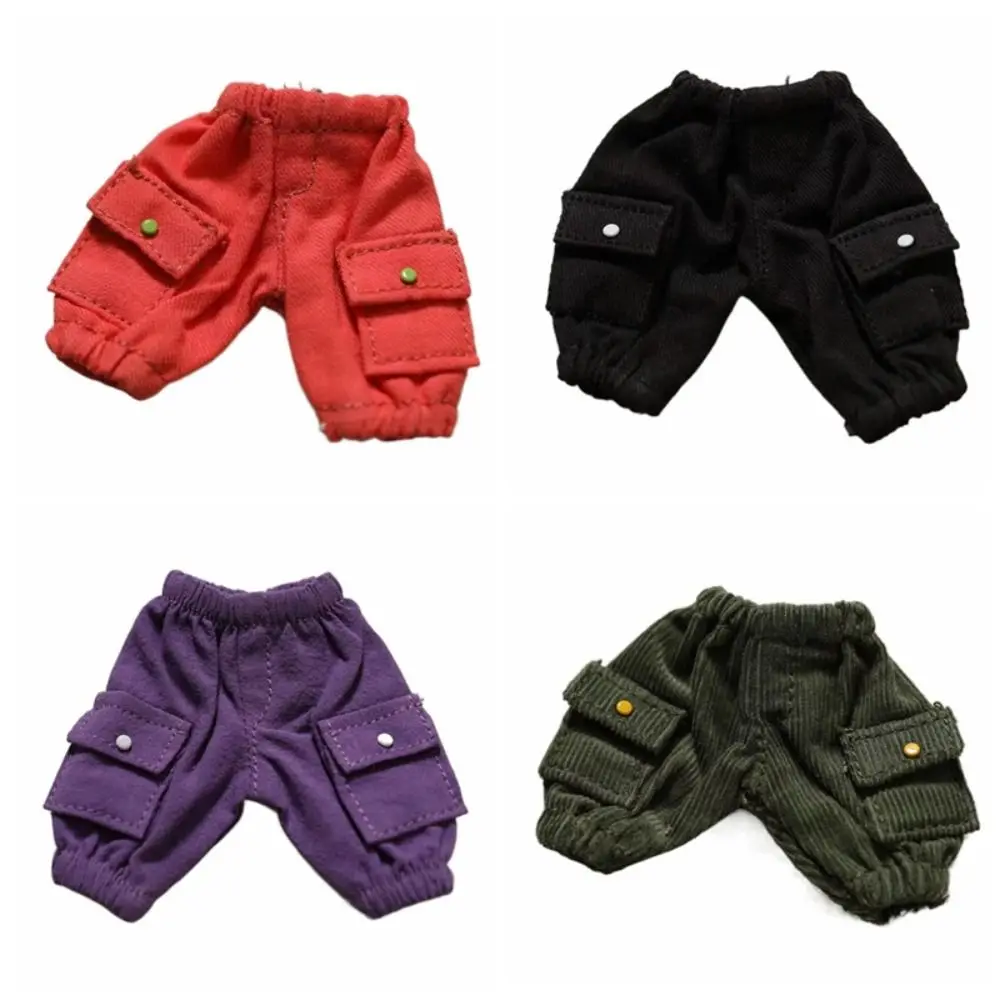 Mode vêtements décontractés coton poupée pantalon poche pantalon en peluche poupée pantalon remplacement 10 cm poupée jean vêtements enfants jouets