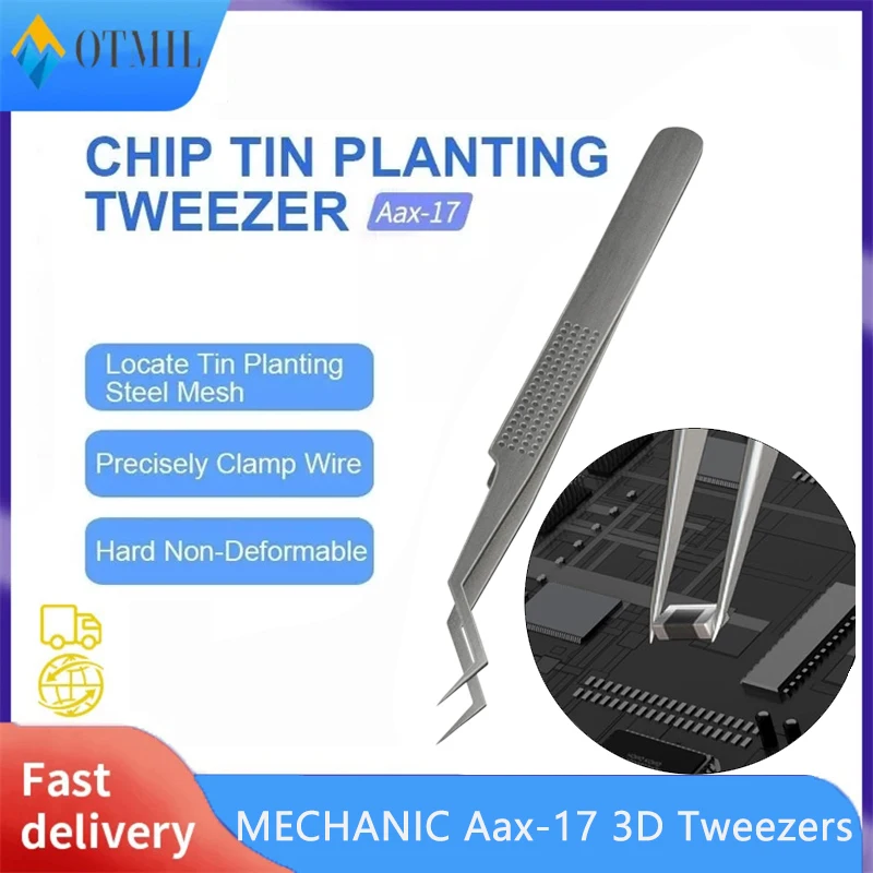 MECHANIC Aax-17 Tweezers Non-slip High Precision Flying Line For Phone Tin Positioning Stainless Steel Tweezer Repair Tools