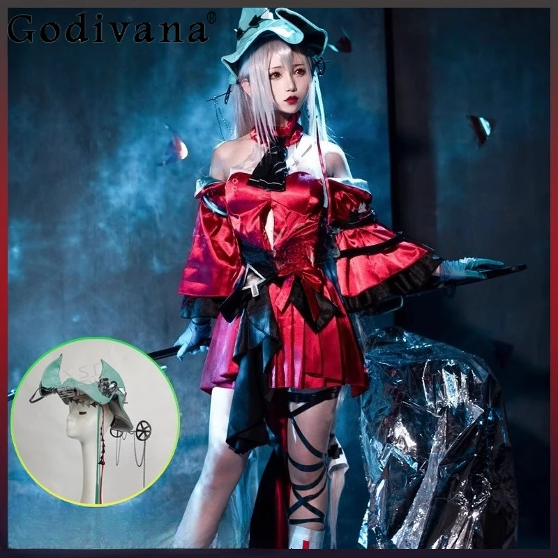 

Women Cos Costume Dress 2nd Anniversary Full Set of Royal Cosplay Wig Prop Female Halloween Role Playing Dress Suits