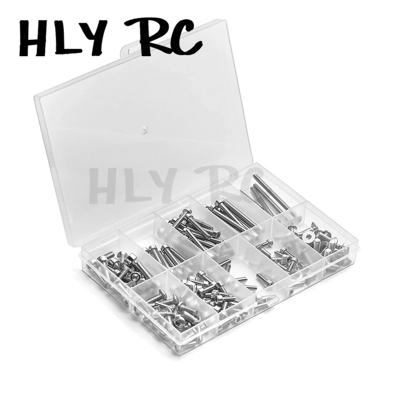 180pcs Stainless Steel Screw Kit for Traxxas Slash 4x4 Short Course Truck Rustler Axial Hsp Hpi Arrma Redcat Rc Truck