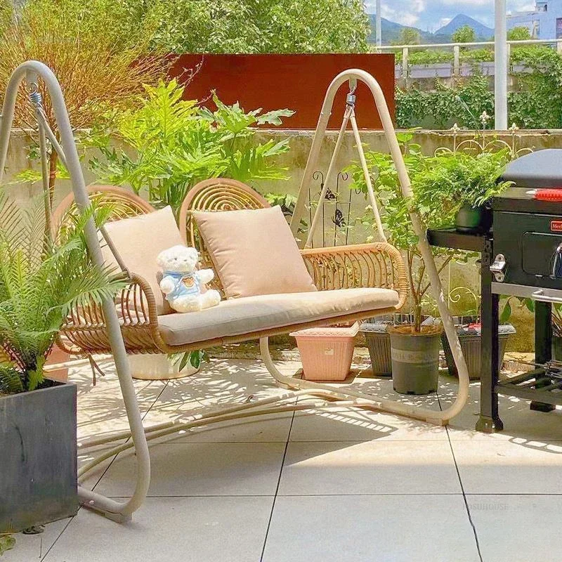 #Outdoor Hammocks Swing Balcony Home Double Swing Chair Villa Hanging Basket Chair Outdoor Courtyard Hammock Outdoor Furniture A