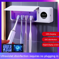 Toothbrush Holder Wall Mounted Solar UV Light Ultraviolet Toothbrush Sterilizer Automatic Toothpaste Holders Bathroom New