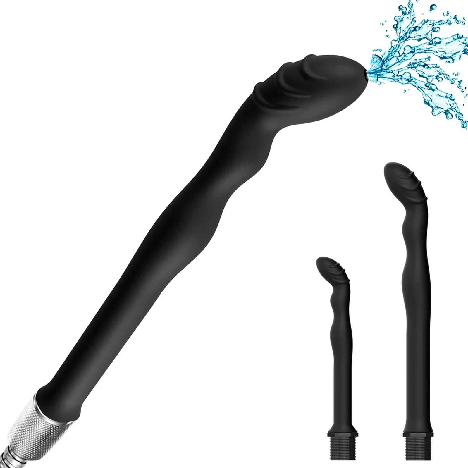 Douche Enema Anal Shower Cleaning Head Set Silicone Enema Cleaning Syringe Butt Plug Anal Beads Anus Nozzles Tip Sex Toy Gay