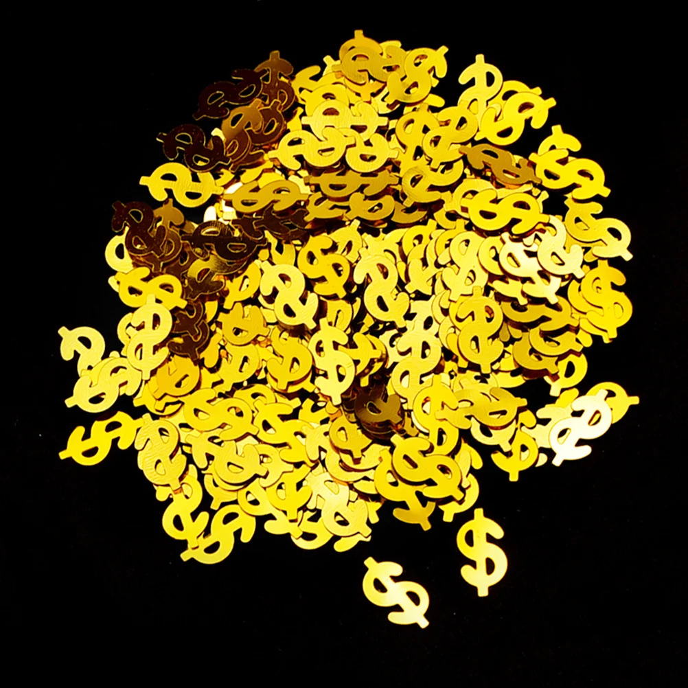 

100Pcs Dollar Glitter Confetti Party Supplies Glittering Golden Color Confetti for Birthday Christmas Table Decoration Balloon