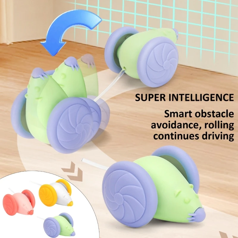 Funny Mice Cats Toy Automatic Moving Cats Toy for Pet Exercise Intelligent Obstacle Avoidance Cats Running Toy new arrival