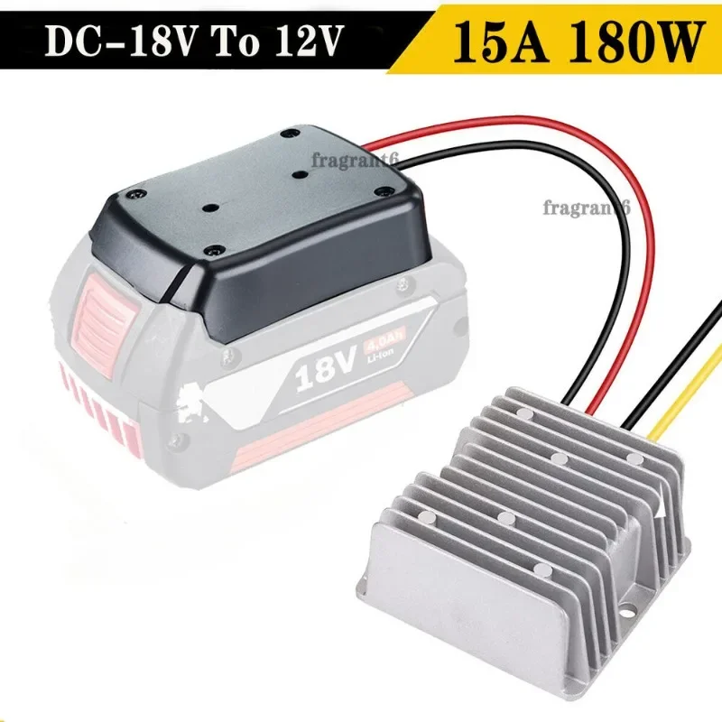 

15A 180W Step Down DC Voltage Converter For Bosch 18V to 12V Battery Dock Power Home DIY Adapter Automatic Buck Boost