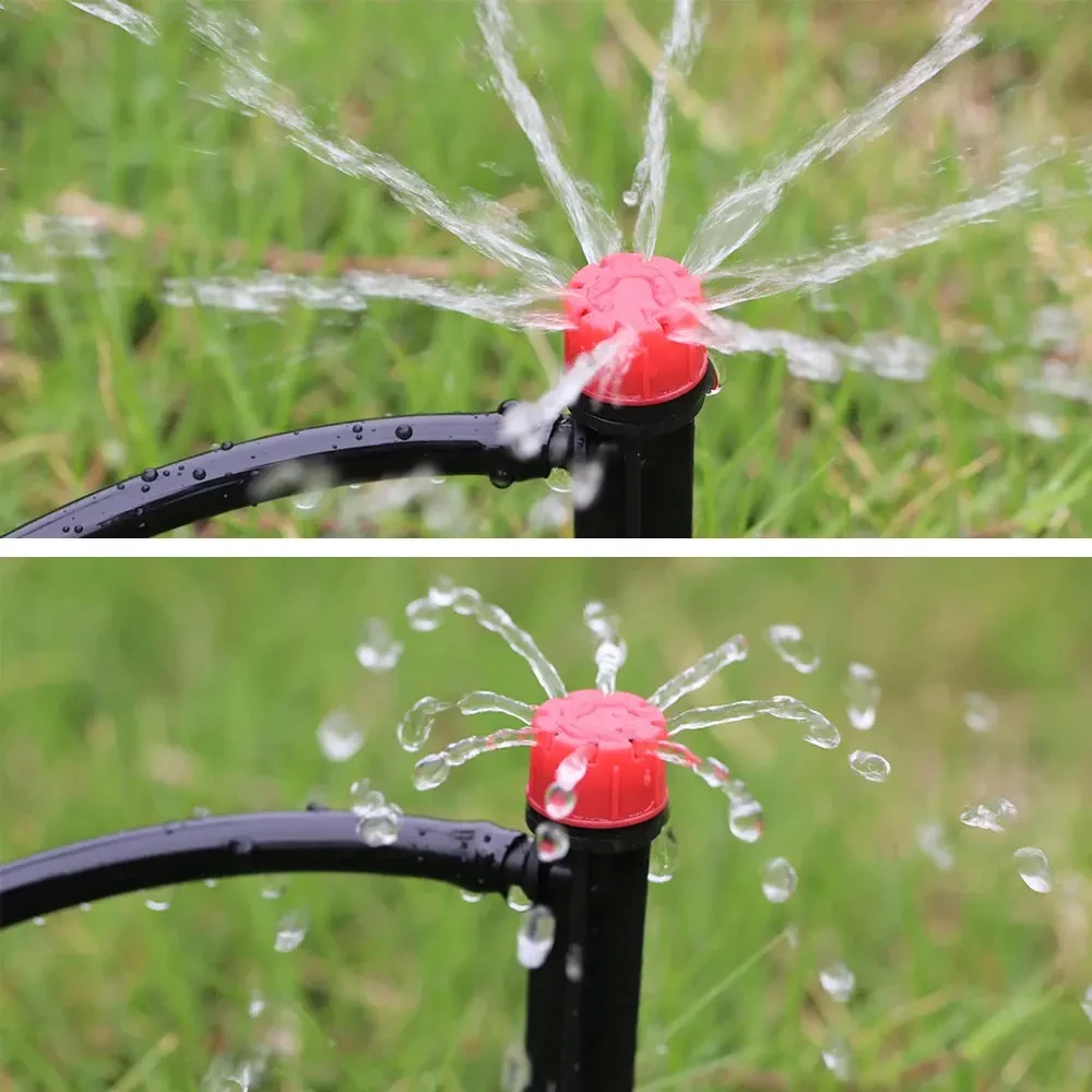 Sistema de riego por goteo para jardín, rociadores de flujo de agua ajustable de 360 grados, 30 piezas, para azadas de 4/7mm