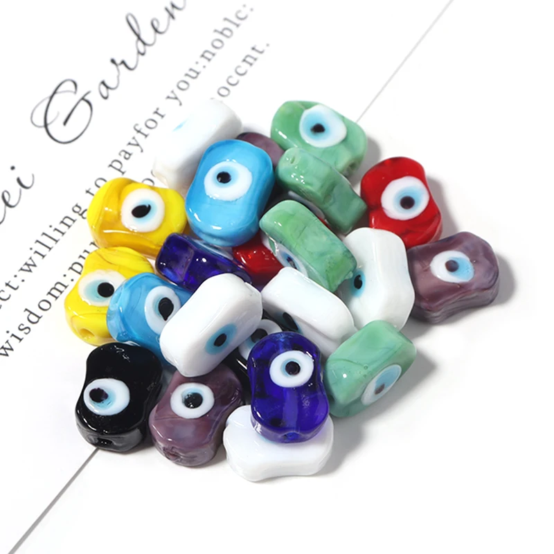 10 teile/los 14x10mm Perlen Auge Glas Spacer Perlen für DIY Armband Halskette Schmuck Machen Zubehör Liefert