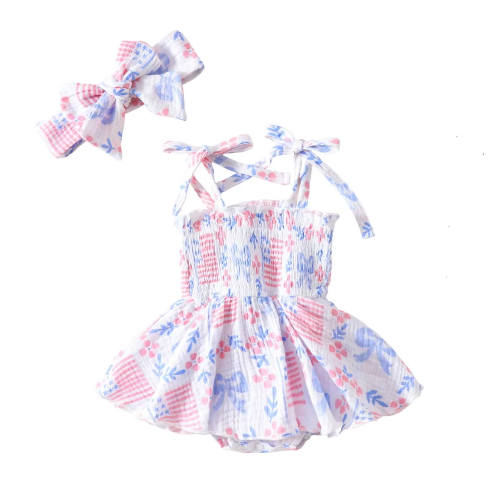 

12 Month Fall Girl Clothes Girls Summer Comfortable And Breathable Bodysuits With National Flag Long Sleeve Baby Bodysuit Girls