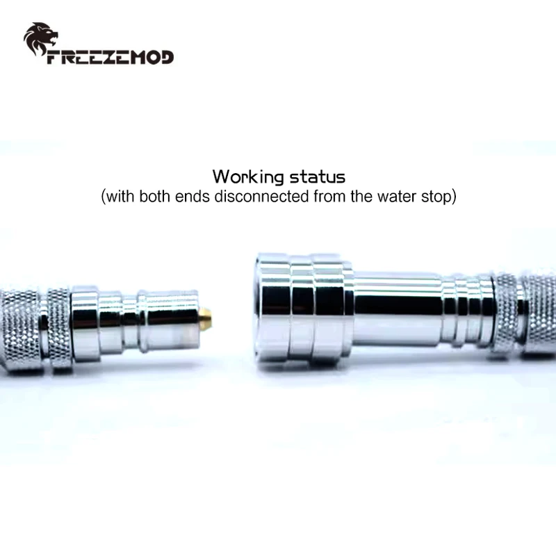 FREEZEMOD ZSZT-T1 ,Water Stop Quick-Disconnected Pass-Through Two Ends Disconnect Water Stop Connecting,G1/4''BLack / Silver