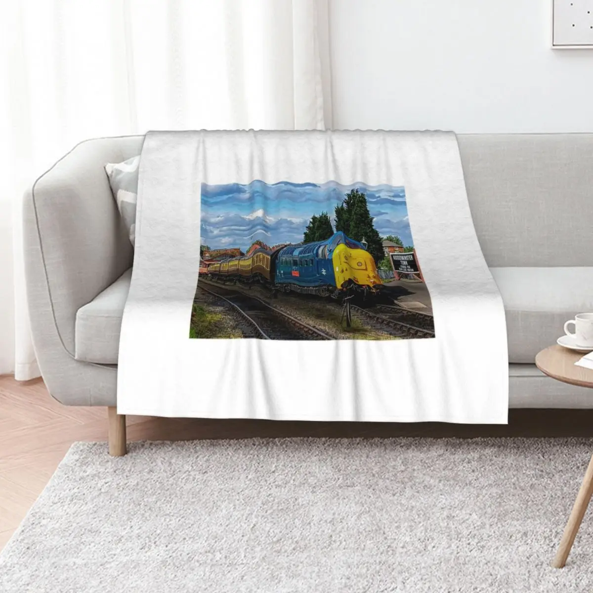 Deltic class 55 at Kiderminster Severn valley station Throw Blanket Vintage Cute Luxury Designer Hairys Stuffeds manga Blankets