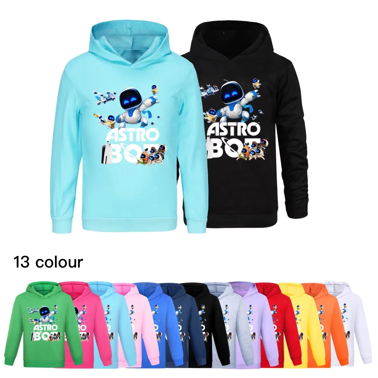 Anime Astro Bot Kids Sweatshirts Children Clothes Girls Game ASTROBOT Clothes Girls Boys Long Sleeve Tops Teenage Hooded Shirt